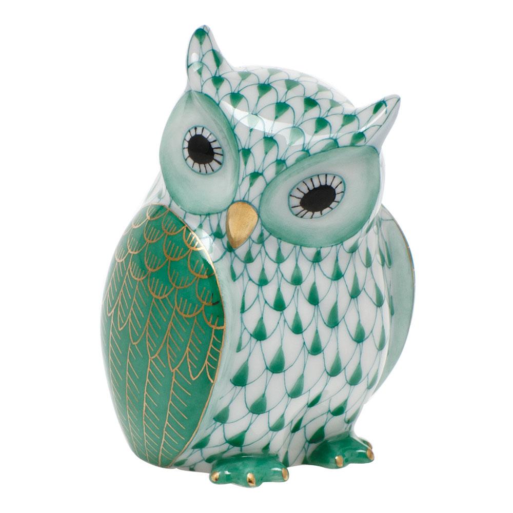 Handmade Hungarian Herend Mother Owl Porcelain Figurine