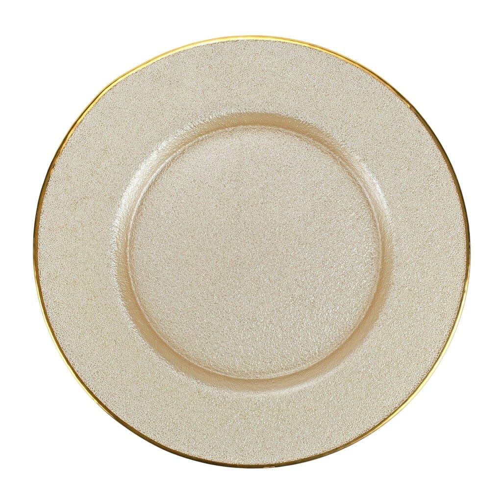 Vietri Premium Metallic Glass Service Plate and Charger for Elegant Table Settings