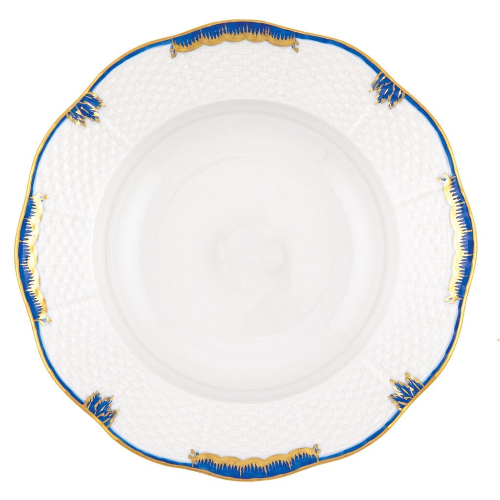 Herend Exquisite Princess Victoria Pattern Rimmed Soup Plate for Elegant Dining