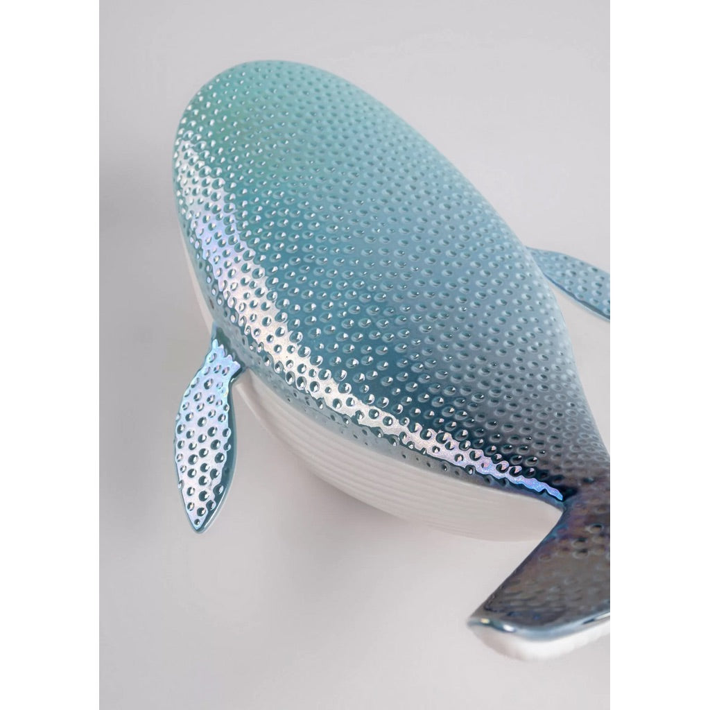Exquisite Handmade Lladro Porcelain Little Whale Figurine from Spain