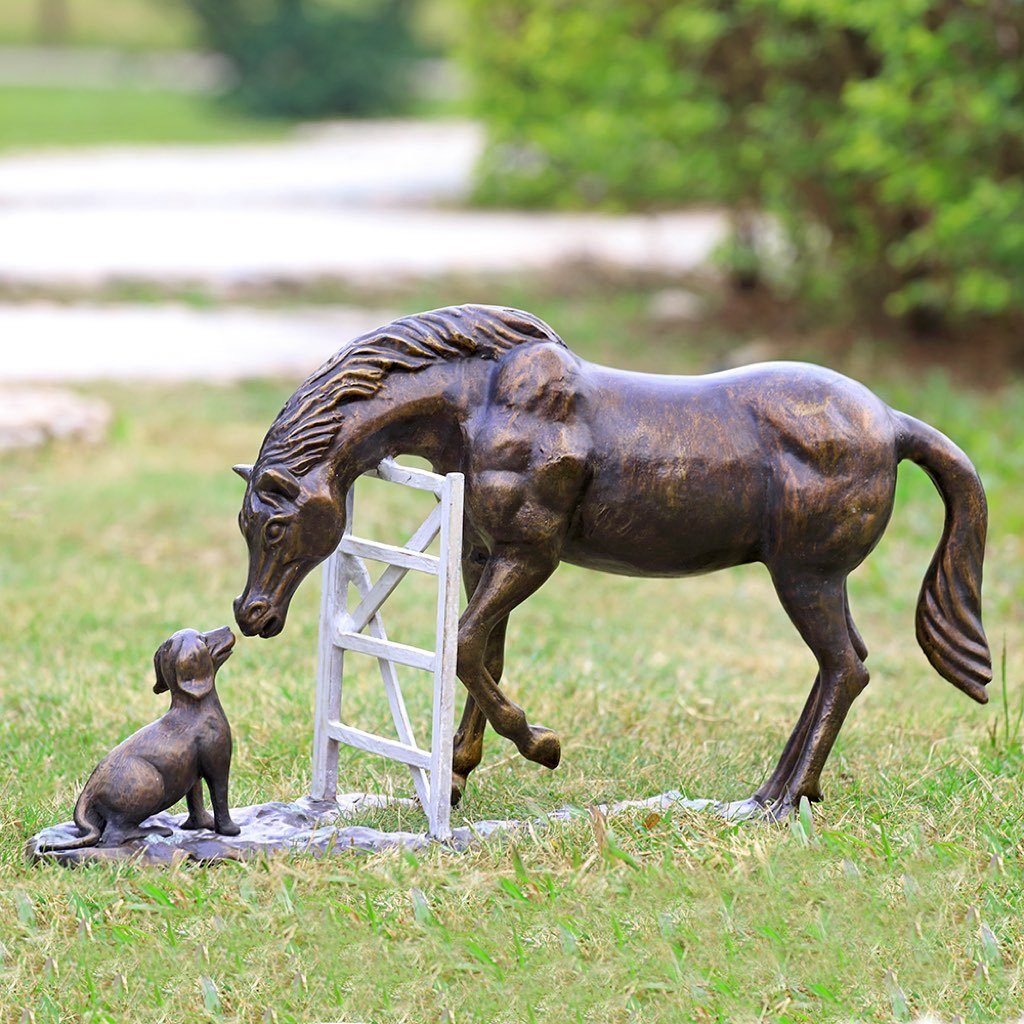 SPI Aluminum Garden Barnyard Pals Decorative Sculpture for Outdoor Spaces