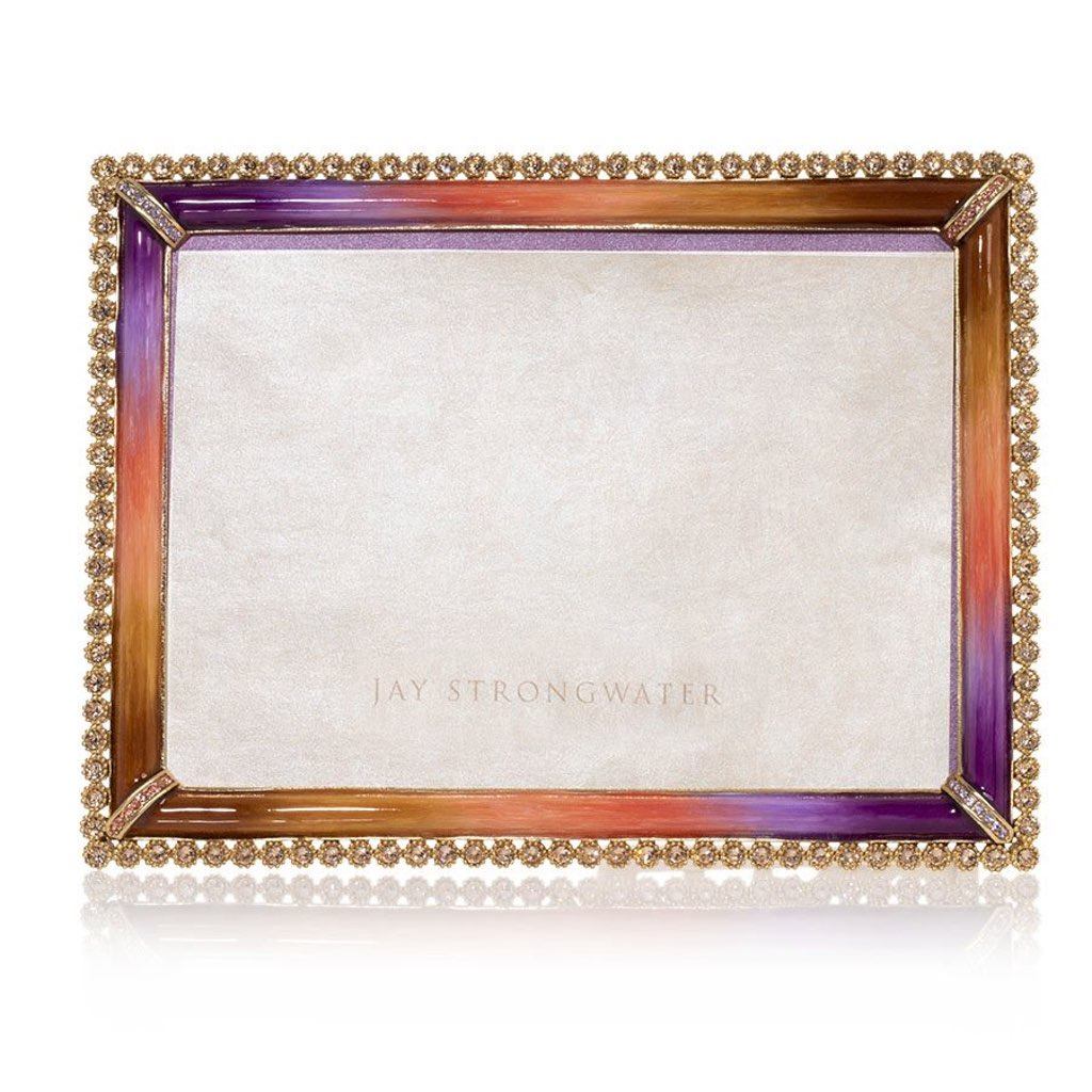 Jay Strongwater Autumn 5 x 7 Lucas Frame with Stunning Copper - Violet Ombre and Gold Finish