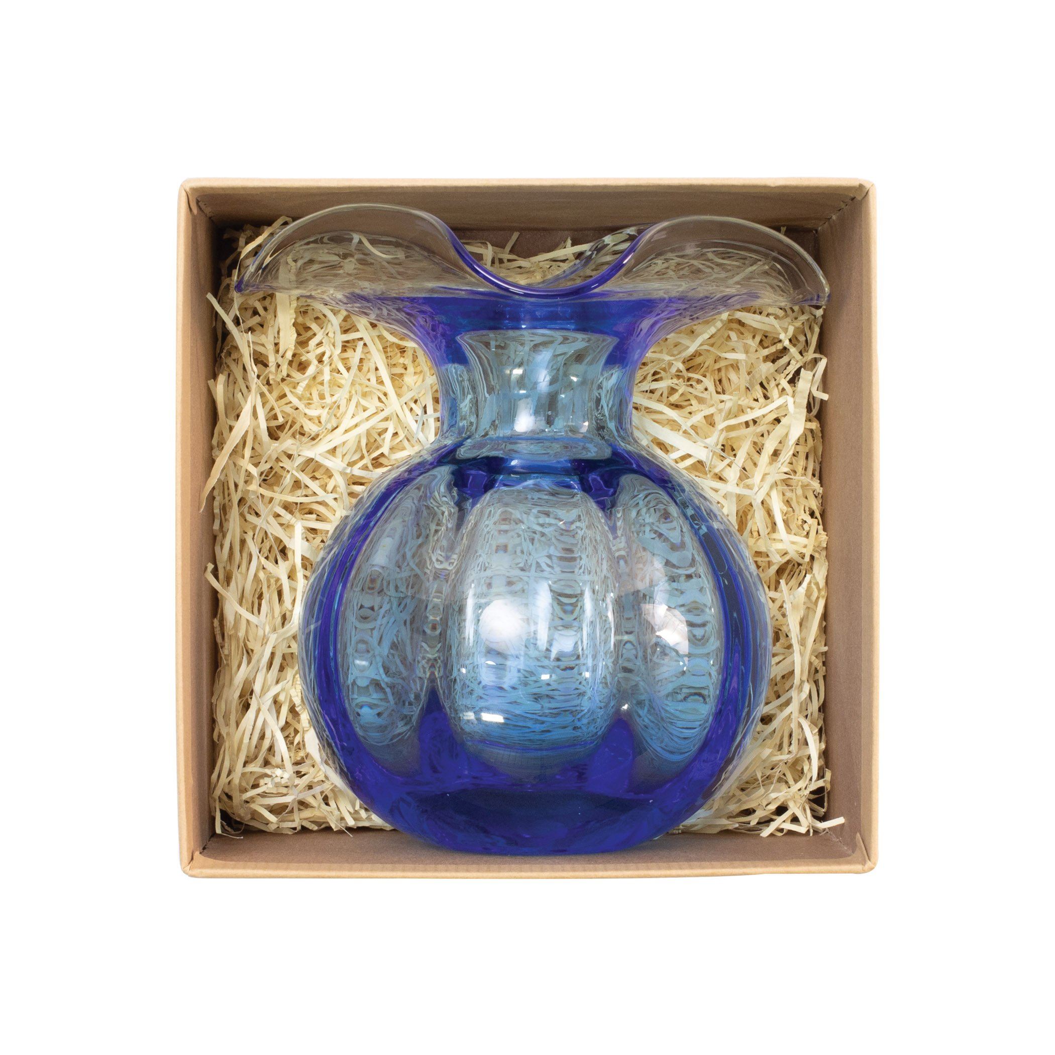 Vietri Cobalt Glass Bud Vase Inspired by Hibiscus Elegance