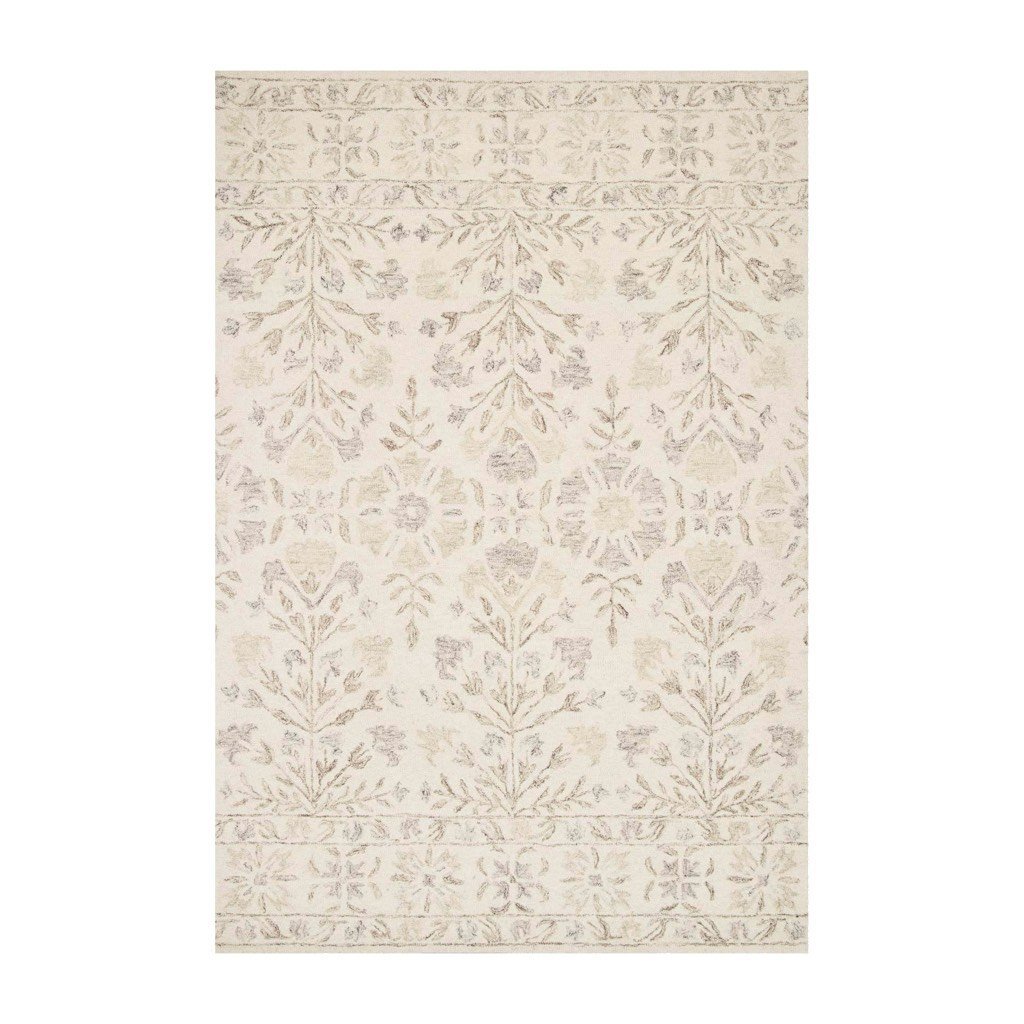 Loloi Norabel NOR 02 Ivory and Neutral Colored Hand - Hooked Area Rug for Modern Homes
