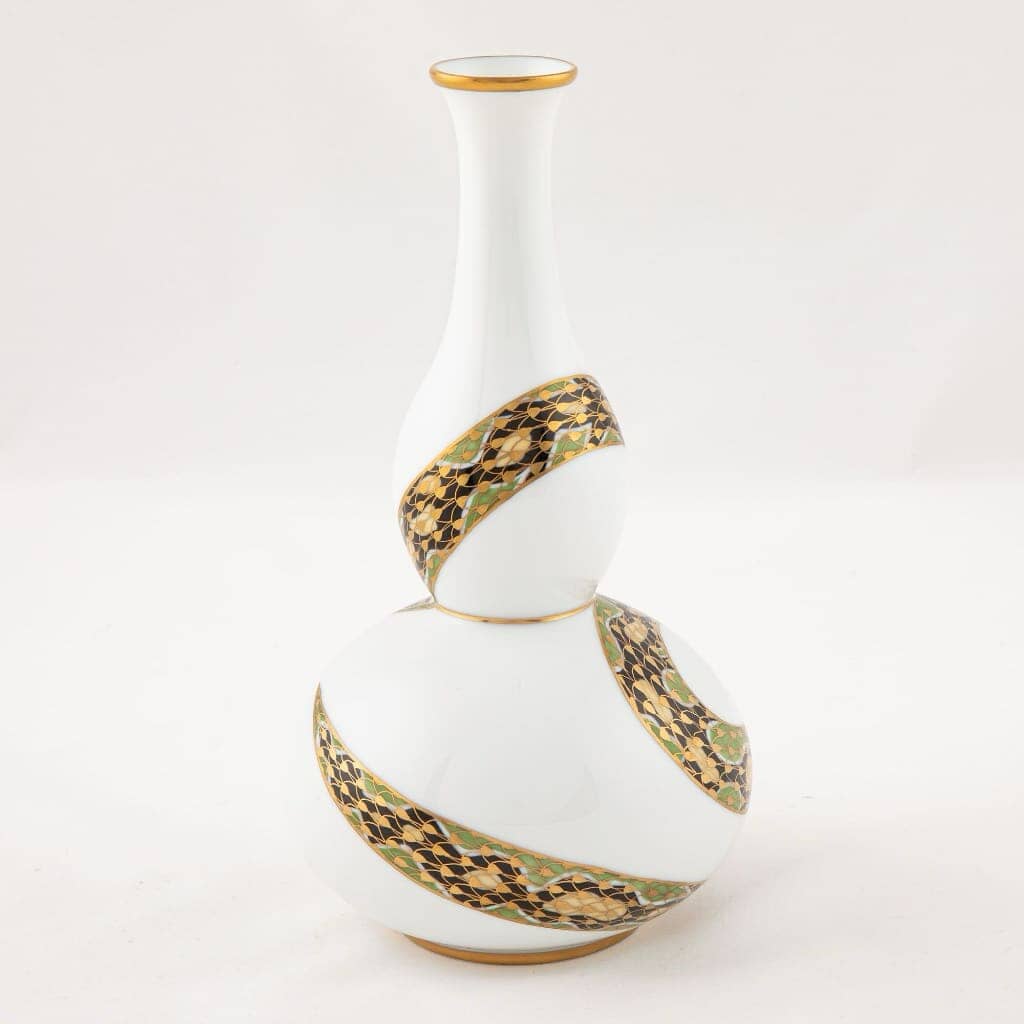 Exquisite Herend Hand - Painted Porcelain Snake - Wrapped Vase