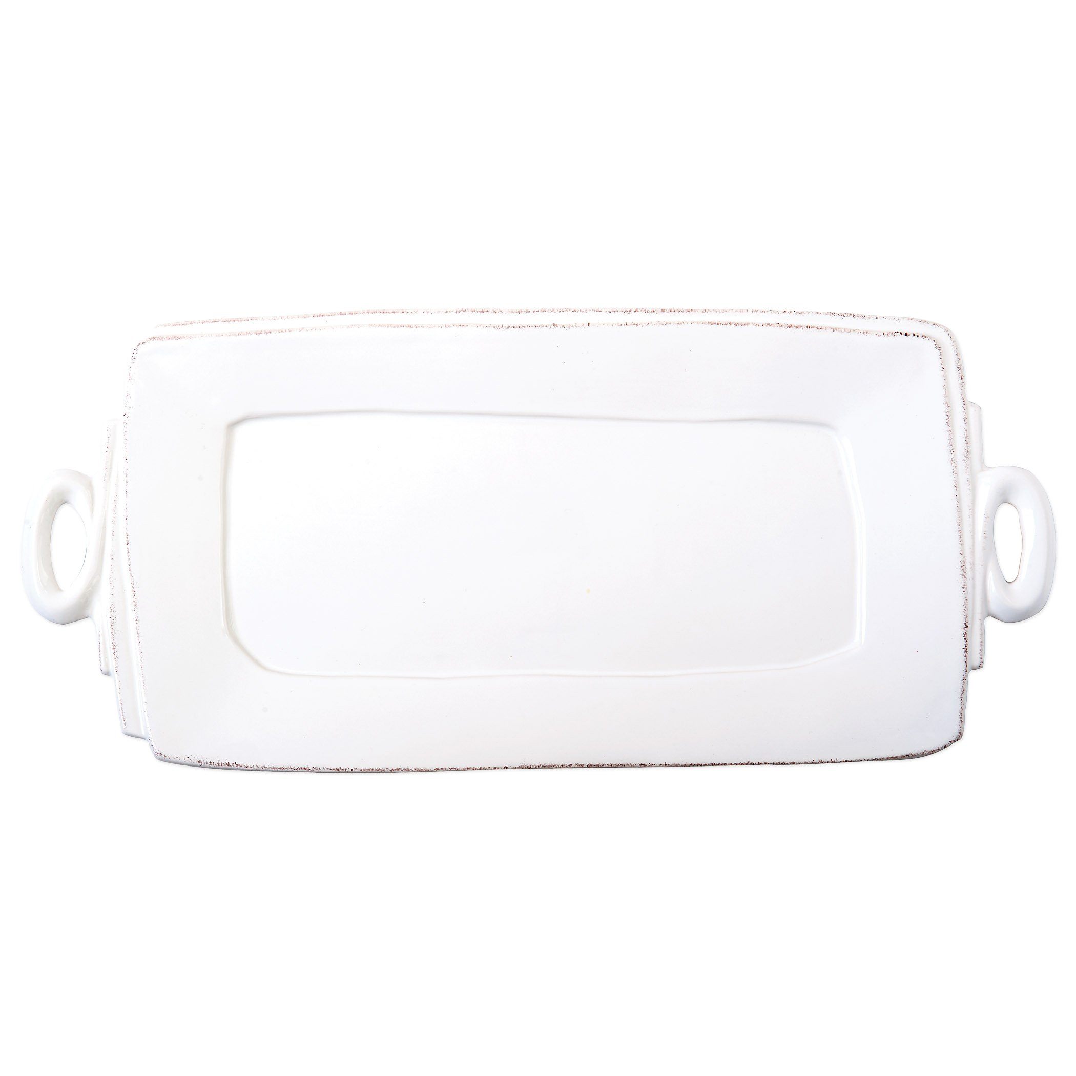 Vietri Hand - crafted Lastra Pattern Rectangular Platter with Handles for Italian - style Dining