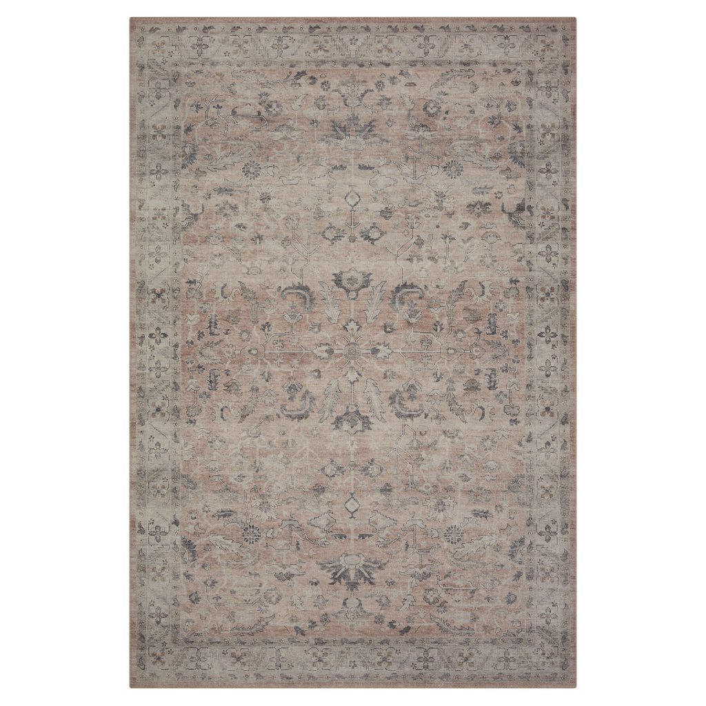 Loloi II Hathaway HTH 06 Affordable Blush/Multi Power - Loomed Area Rug