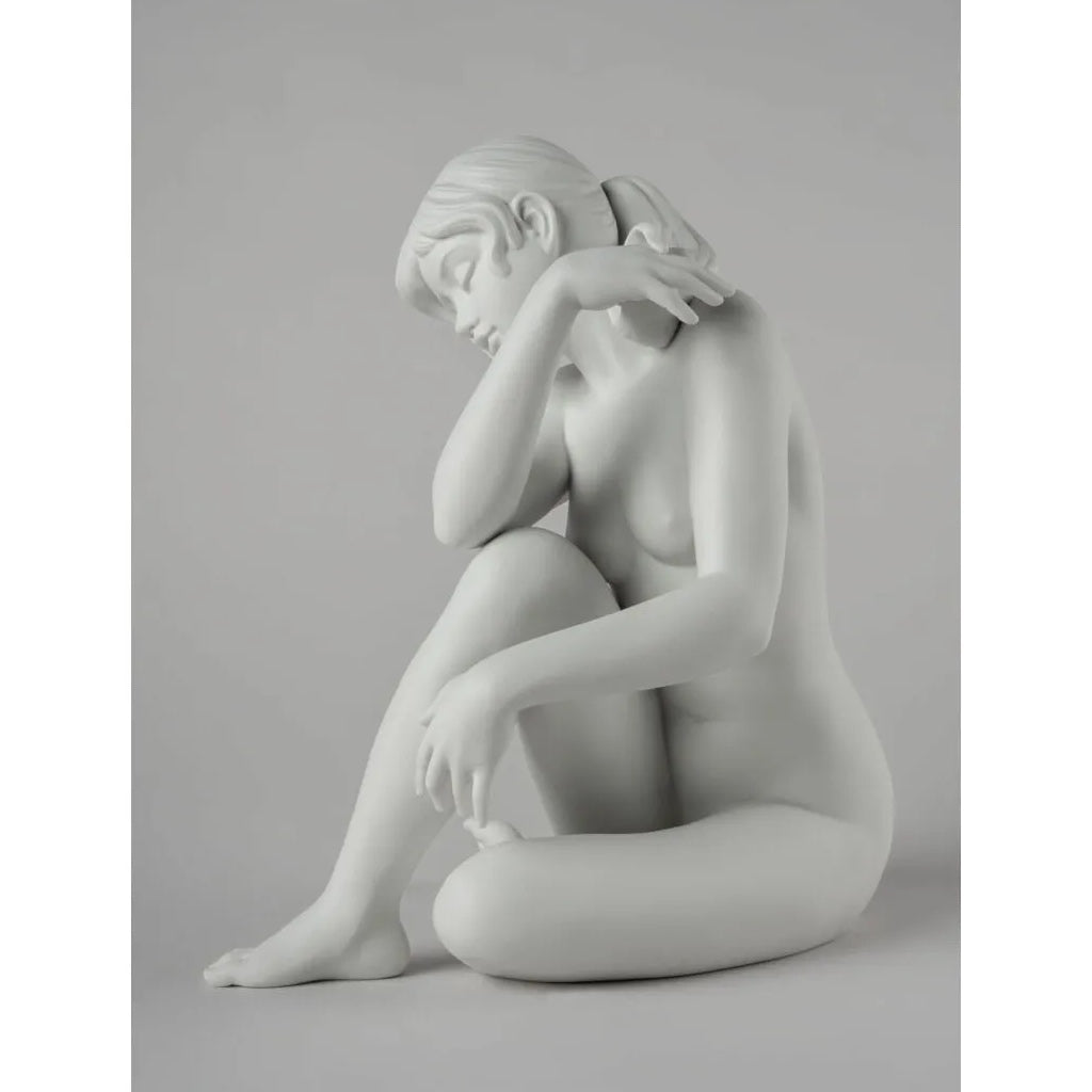 Lladro Handmade White Matte Porcelain Pure Calm Woman Figurine 2022