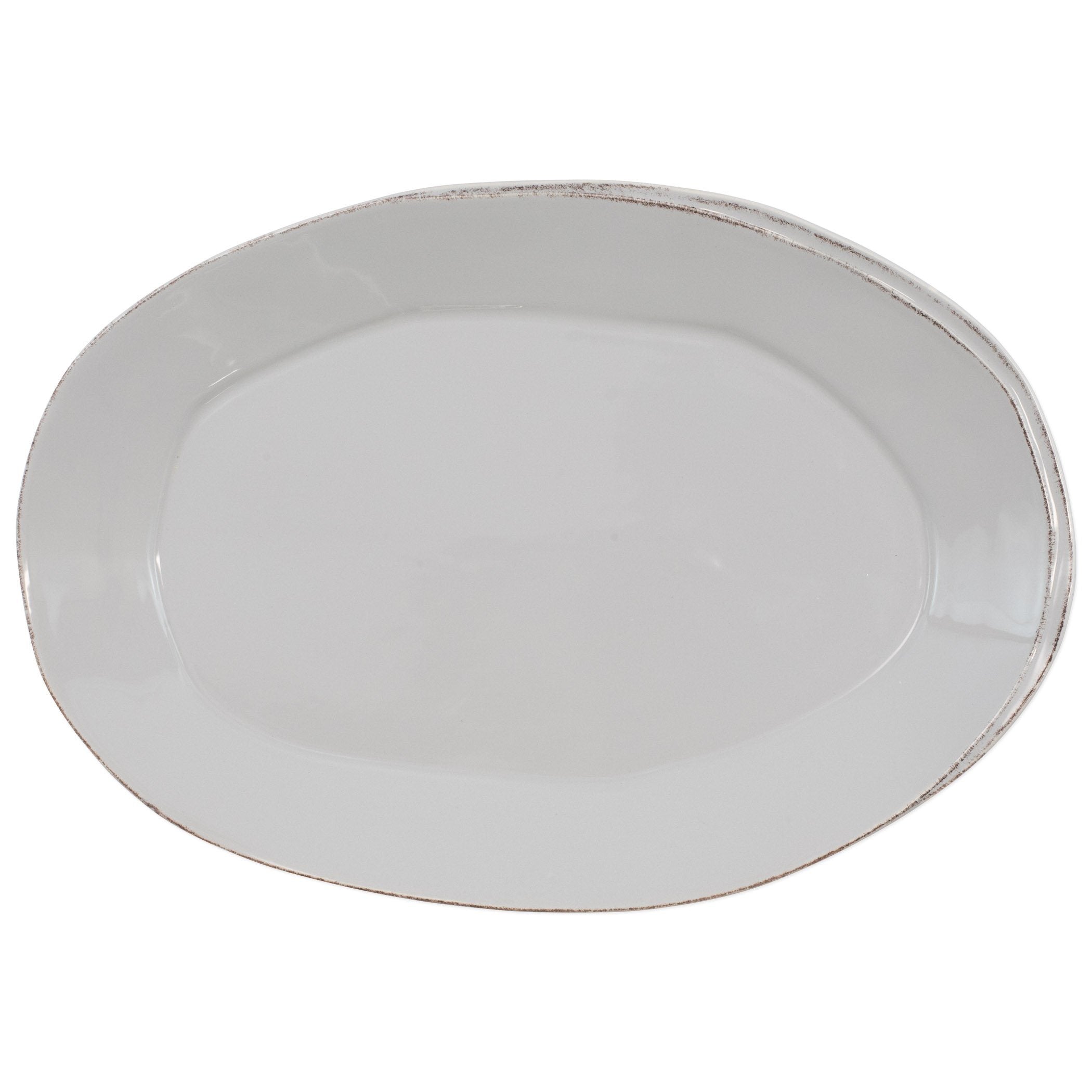 Handmade Italian Vietri Lastra Oval Platter, 18.5' x 12.5'