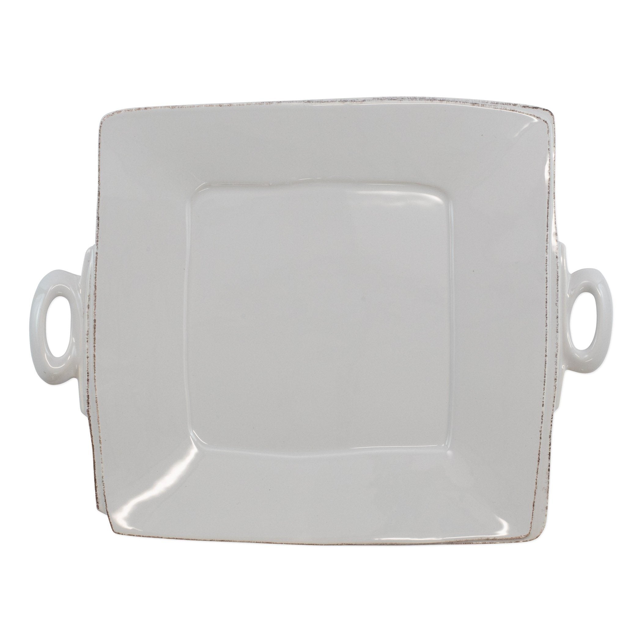 Vietri Artisanal Handled Square Platter Inspired by Italian Cheesemaking Tradition