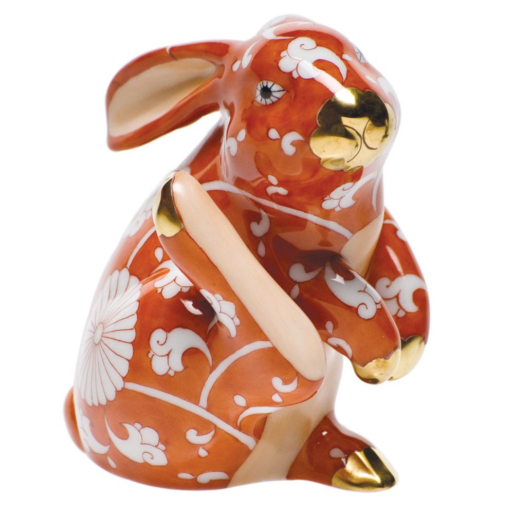 Handmade and Hand - painted Herend Bunny Figurine for Scratching Decor