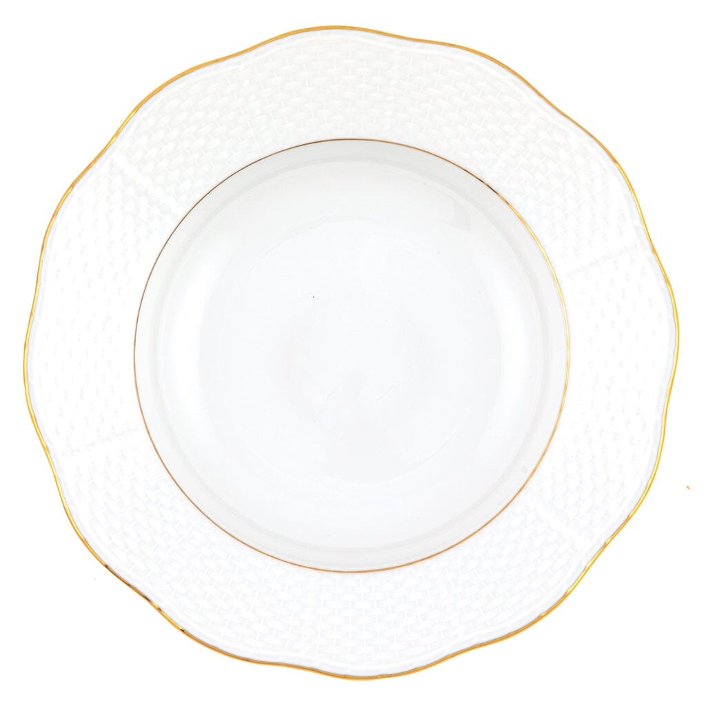 Exquisite Herend Soup Plate with 24K Golden Edge Rim