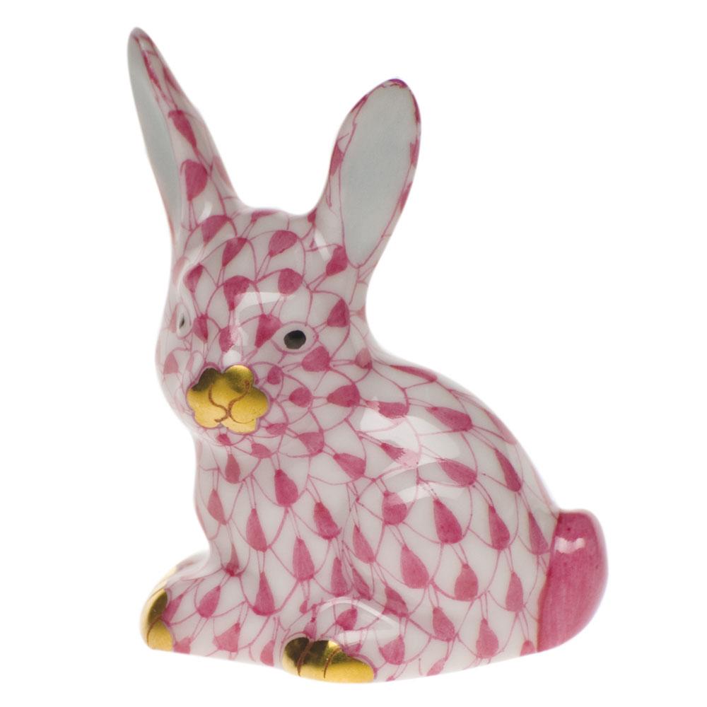Exquisite Hand - painted Herend Miniature Rabbit Porcelain Figurine