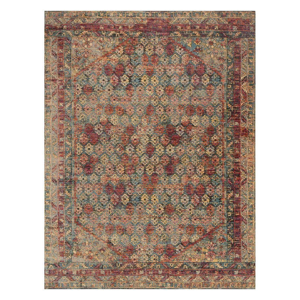 Loloi Javari JV 03 Area Rug in Slate Berry Color with Distressed Look