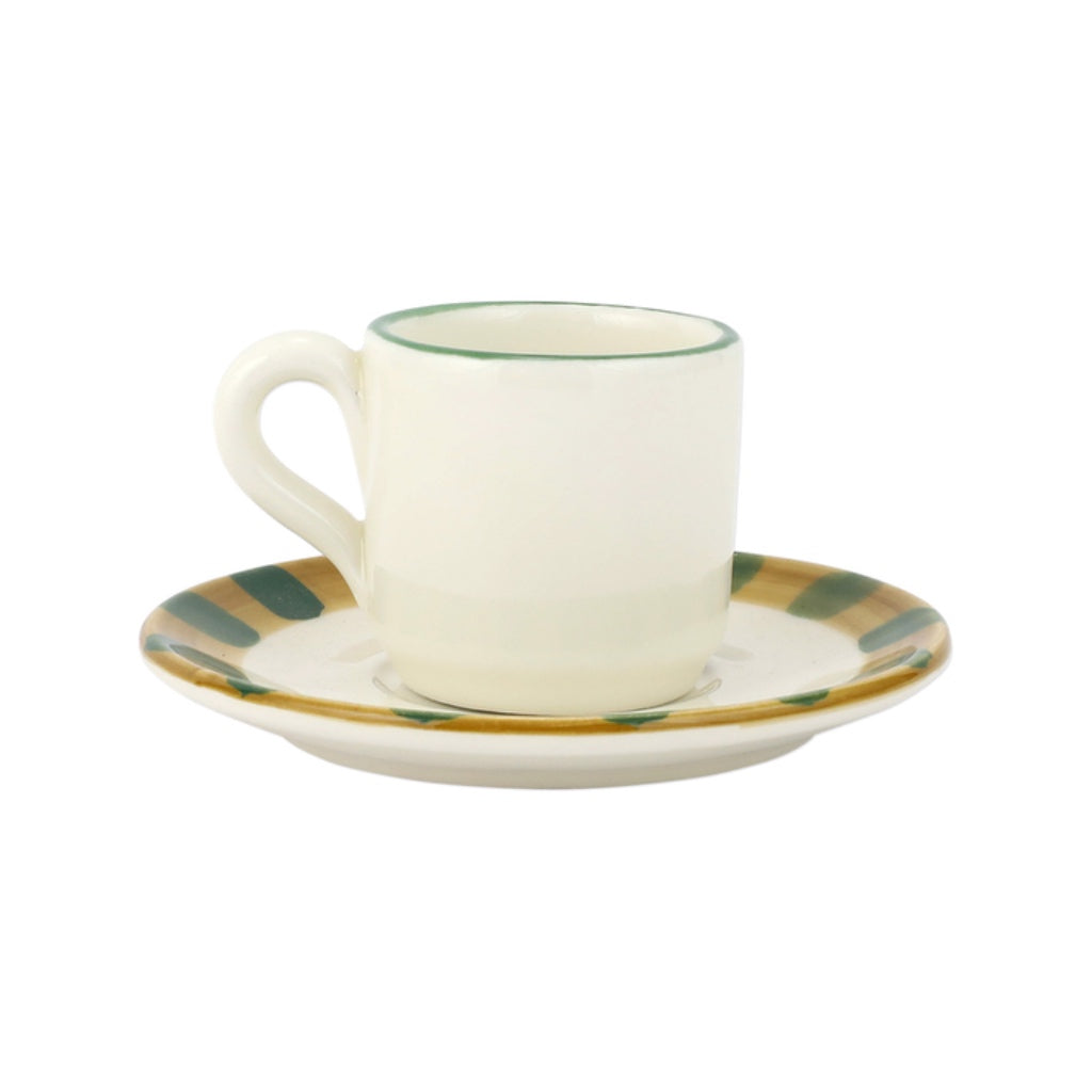 Vietri Assorted Old St. Nick Espresso Cups and Saucers - 4-Piece Set