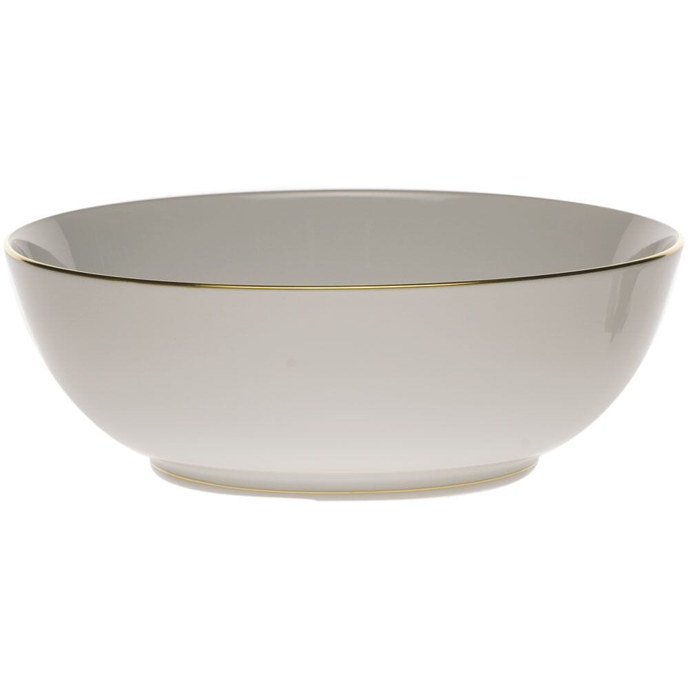 Large Herend Porcelain Bowl with Golden Edge Design