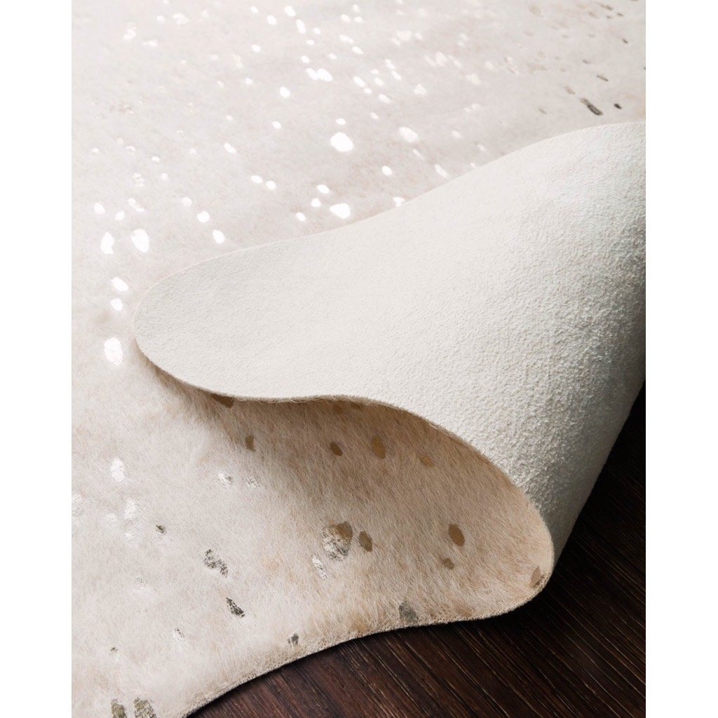 Loloi II Bryce BZ 08 Durable Ivory and Champagne Area Rug with Gold Accents
