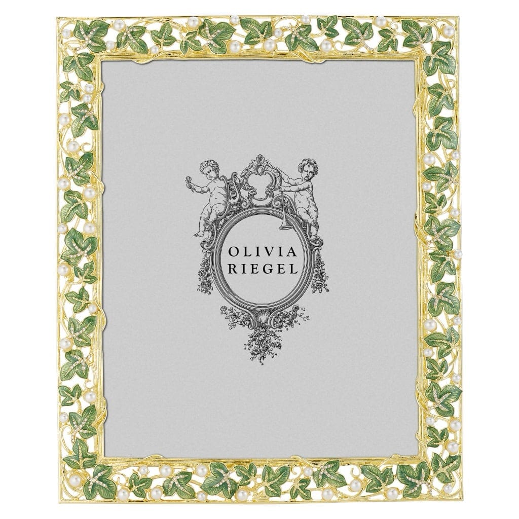 Luxurious Olivia Riegel 8 x 10 Ivy Frame with Crystals and Pearls