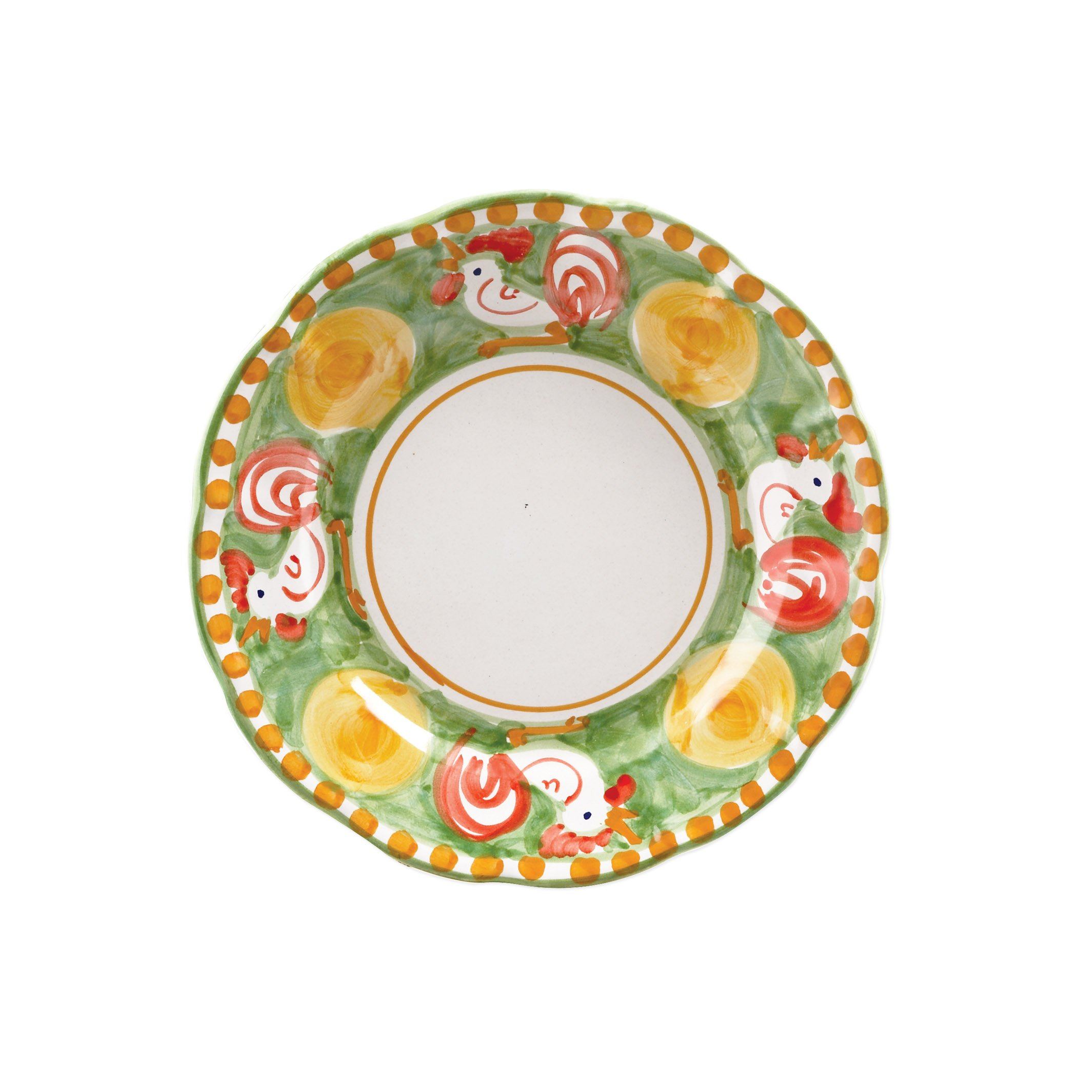 Vietri Campagna Gallina Hand - painted Salad Plate with Rooster Design