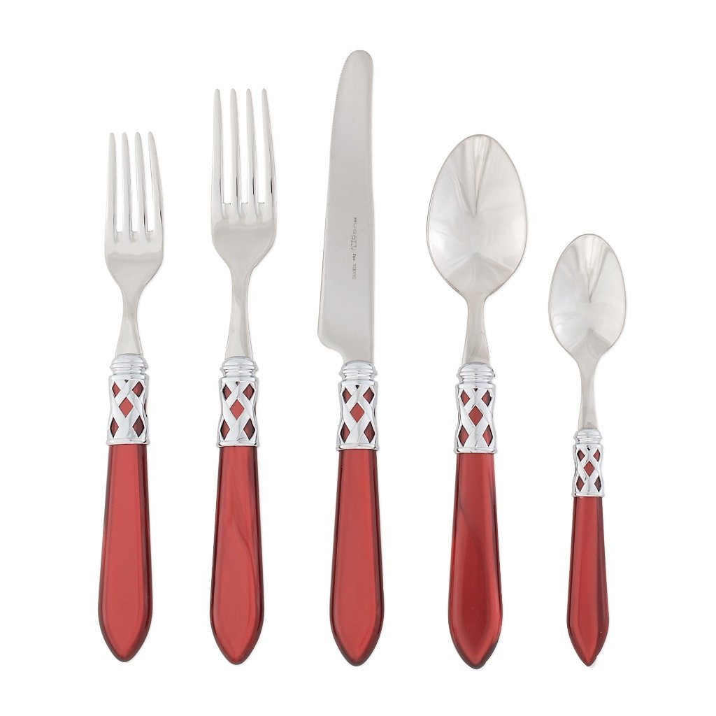 Vietri Aladdin Brilliant Stainless Steel Five-Piece Dinnerware Place Setting