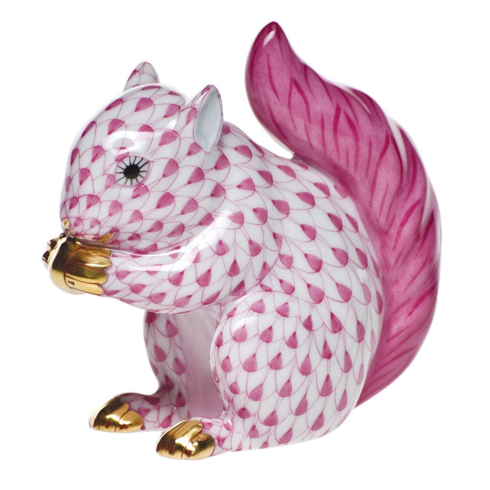 Handmade Herend Porcelain Baby Squirrel Figurine for Collectors