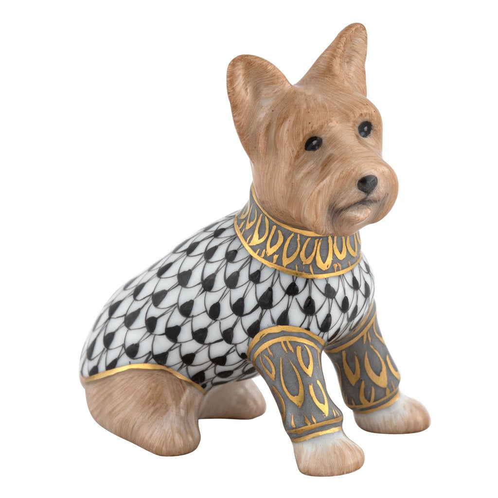 Handmade Herend Porcelain Yorkshire Terrier Figurine, 2022 Edition