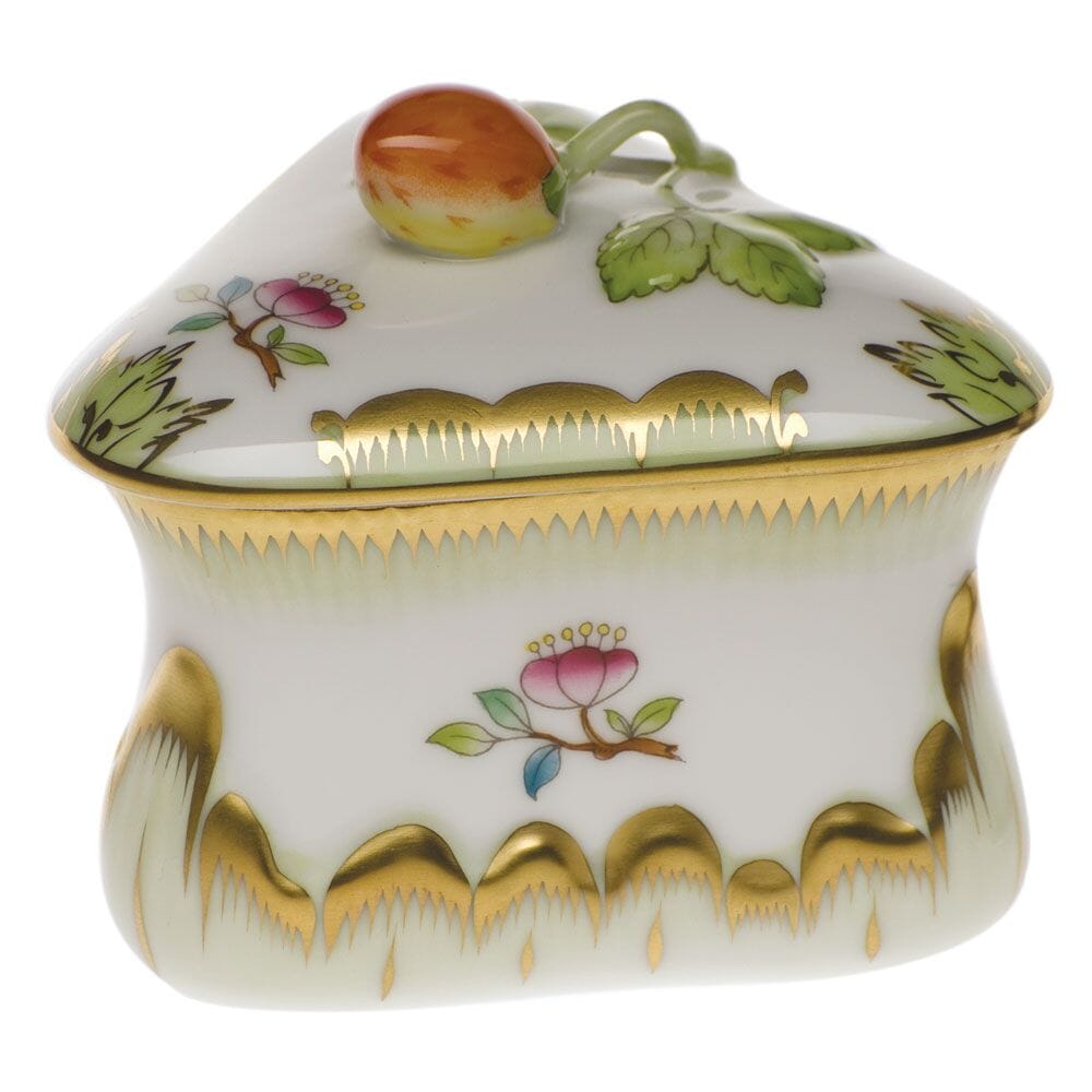 Exquisite Herend Queen Victoria Hand - painted Strawberry - shaped Bonbon with 24K Gold