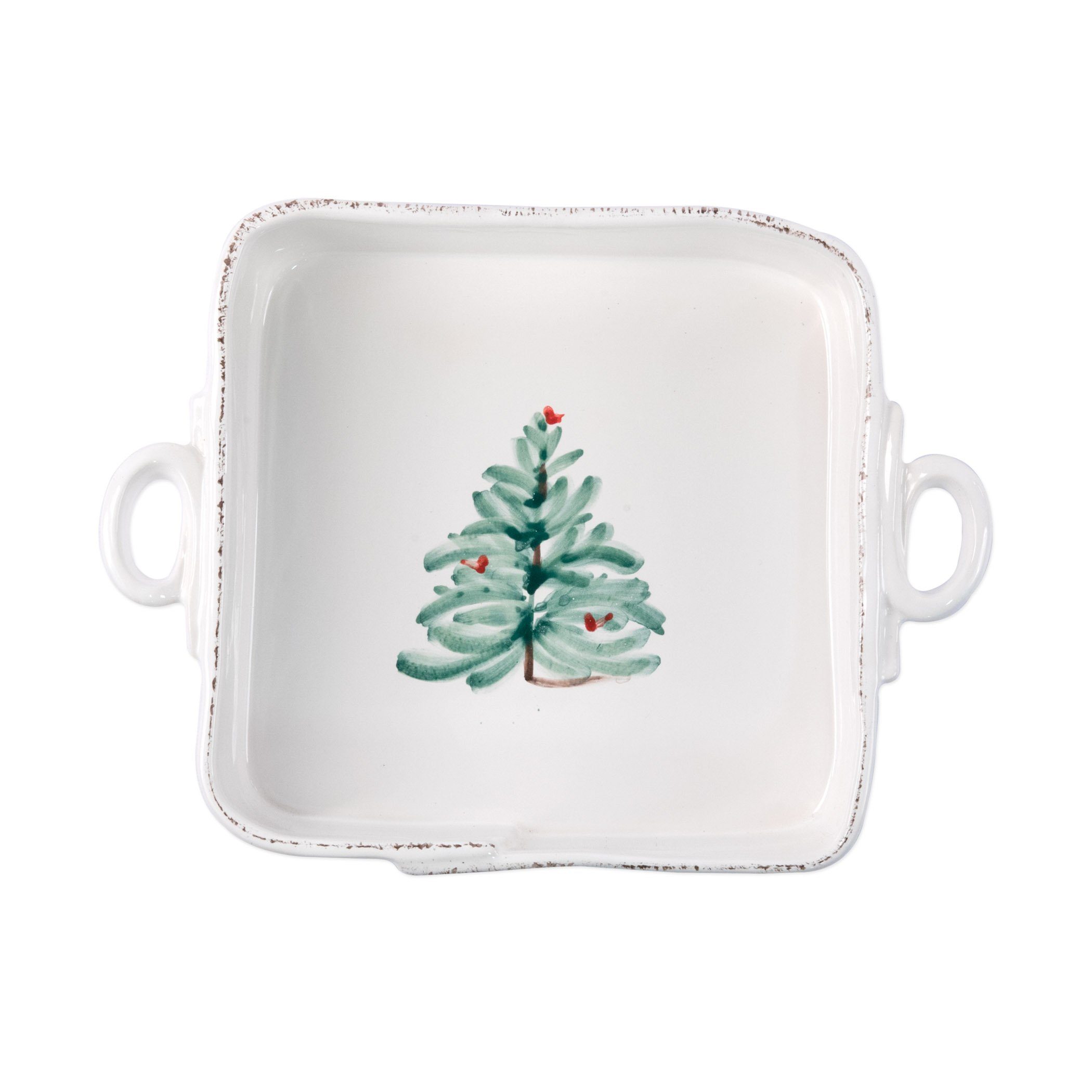 Vietri Hand - painted Lastra Holiday Square Baker for Italian Stoneware Delights