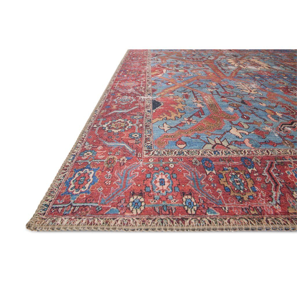 Loloi Loren LQ 10 Area Rug in Stunning Blue and Vibrant Red Colors