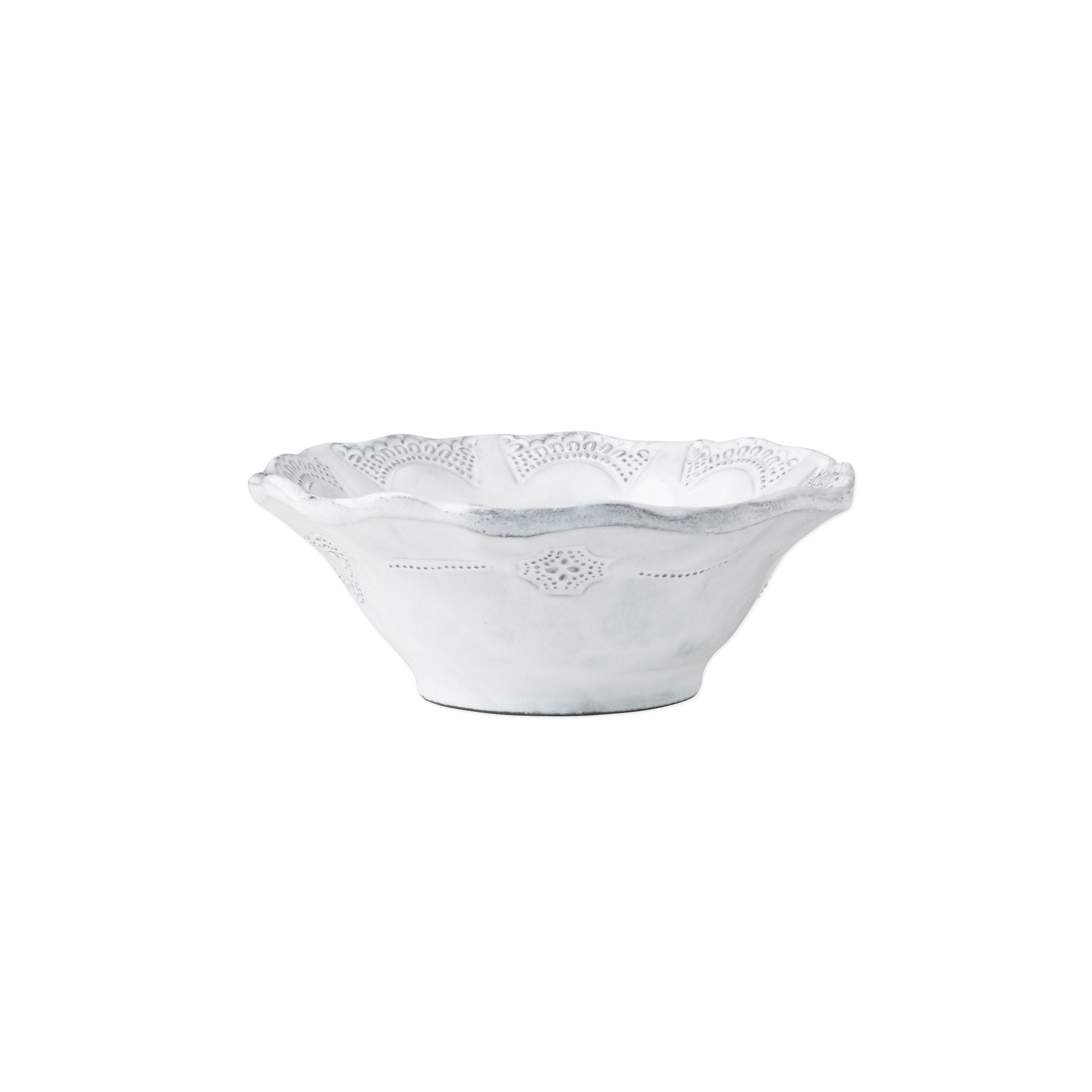 Vietri Incanto Lace Design Handmade Cereal Bowl for Breakfast