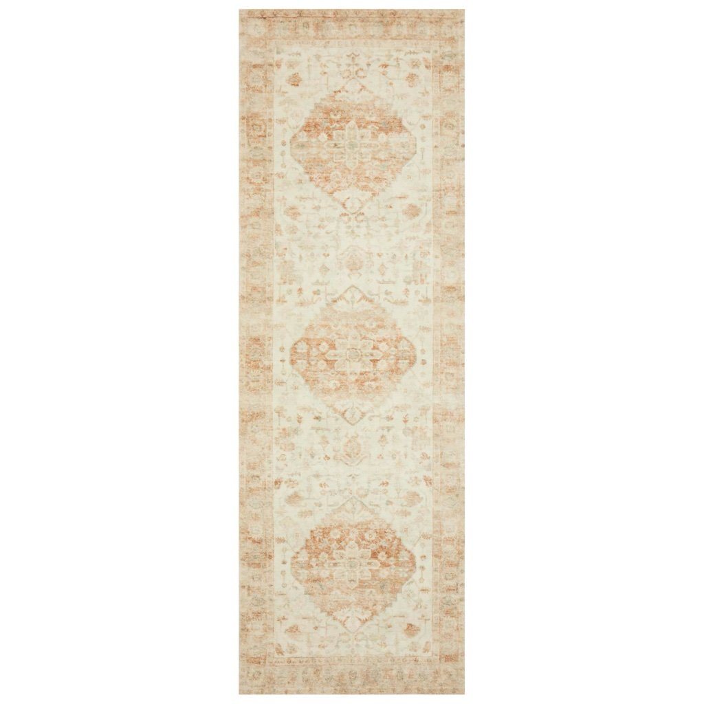 Ivory and Terracotta Colored Luxury Area Rug - Loloi II Rosette ROS 03