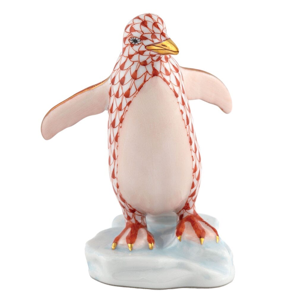 Hand - painted Hungarian Herend Waddling Penguin Porcelain Figurine