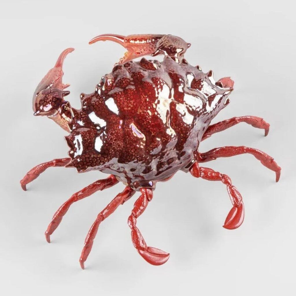 Stunning Red Lladro Handmade Porcelain Crab Figurine