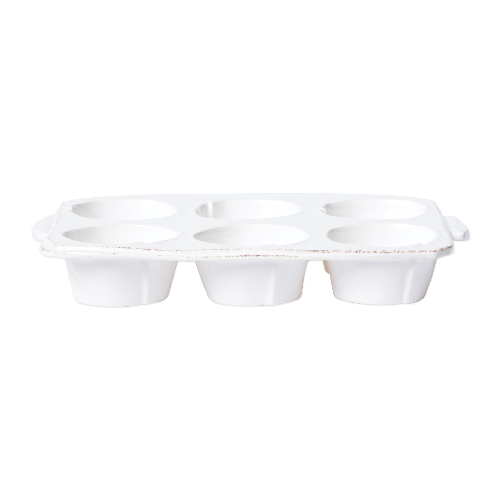Vietri White Lastra Pattern Muffin Baking Tin