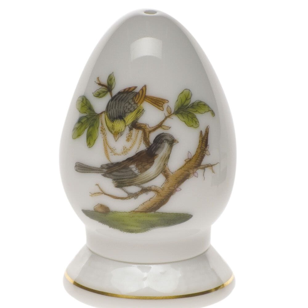 Single-Hole Herend Rothschild Bird Hand-Painted Porcelain Pepper Shaker