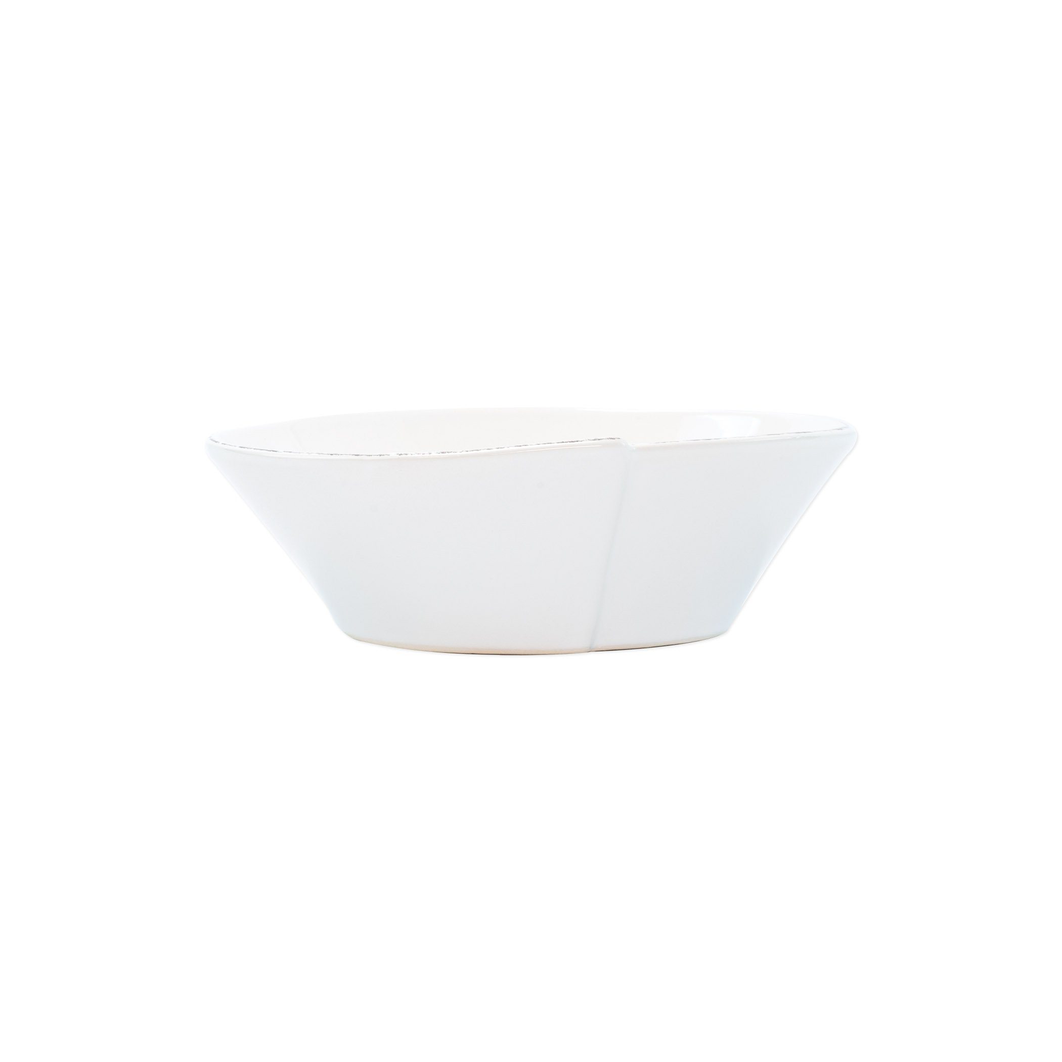 Exquisite Handmade White Small Oval Bowl from Vietri's Lastra Collection