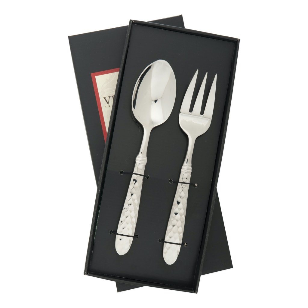 Vietri Martellato High - Quality Stainless Steel Fork and Spoon Serving Set