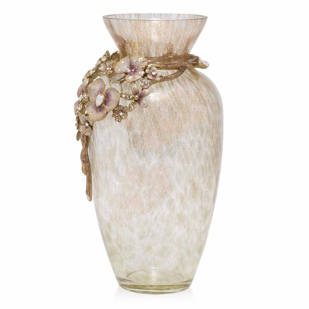 Exquisite Jay Strongwater Gold-Finished Polly Bouquet Glass Vase