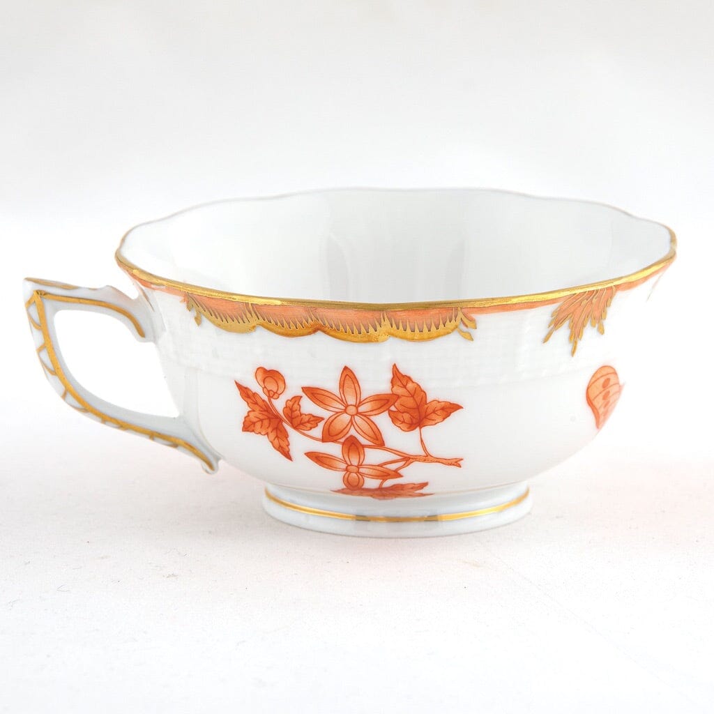 Exquisite Herend Fortuna Blue or Rust Tea Cup with 24K Gold Accents