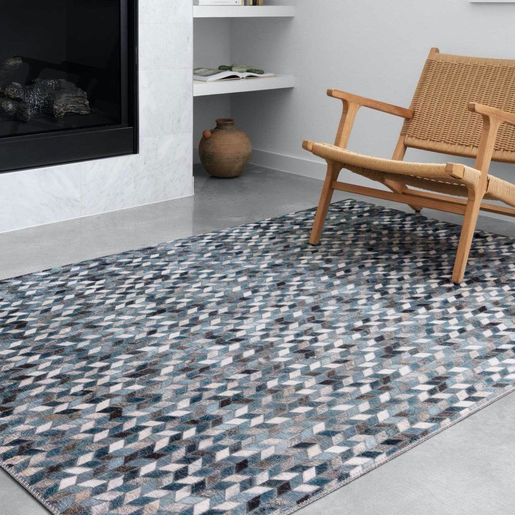 Loloi II Maddox MAD 08 Soft Ocean Blue & Grey Power - Loomed Area Rug