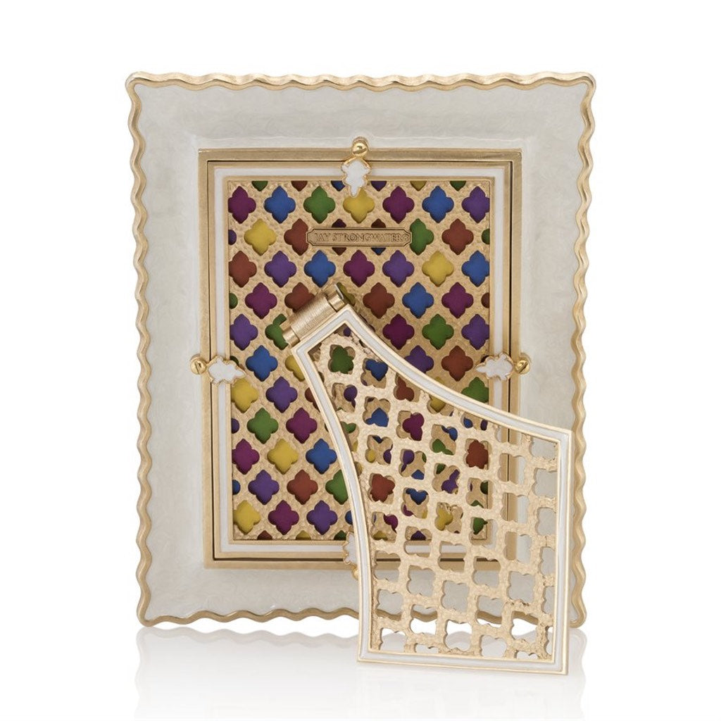 Jay Strongwater 5 x 7 Wyatt Zebra Frame with 14K Gold Finish