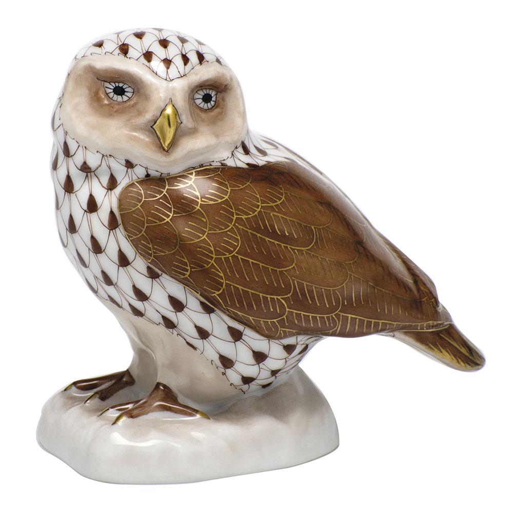 Handmade Herend Burrowing Owl Porcelain Figurine