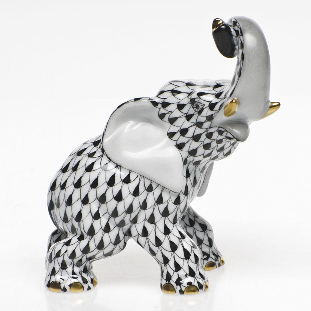 Exquisite Handmade Herend Joyful Elephant Porcelain Figurine