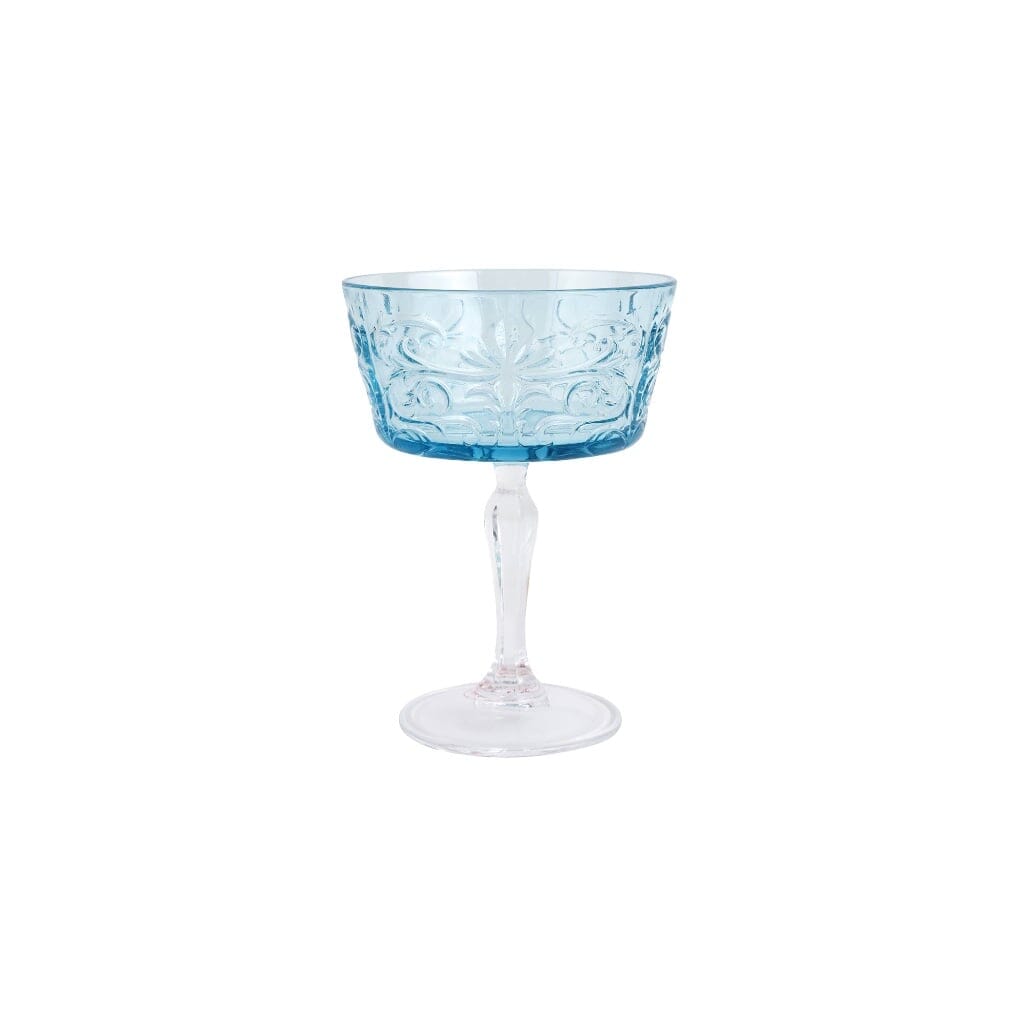 Vietri Baroque-style Coupe Champagne Drinking Glass with Artful Etchings