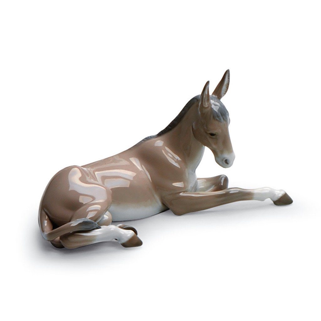 Exquisite Handmade Lladro Porcelain Donkey Figurine from Spain