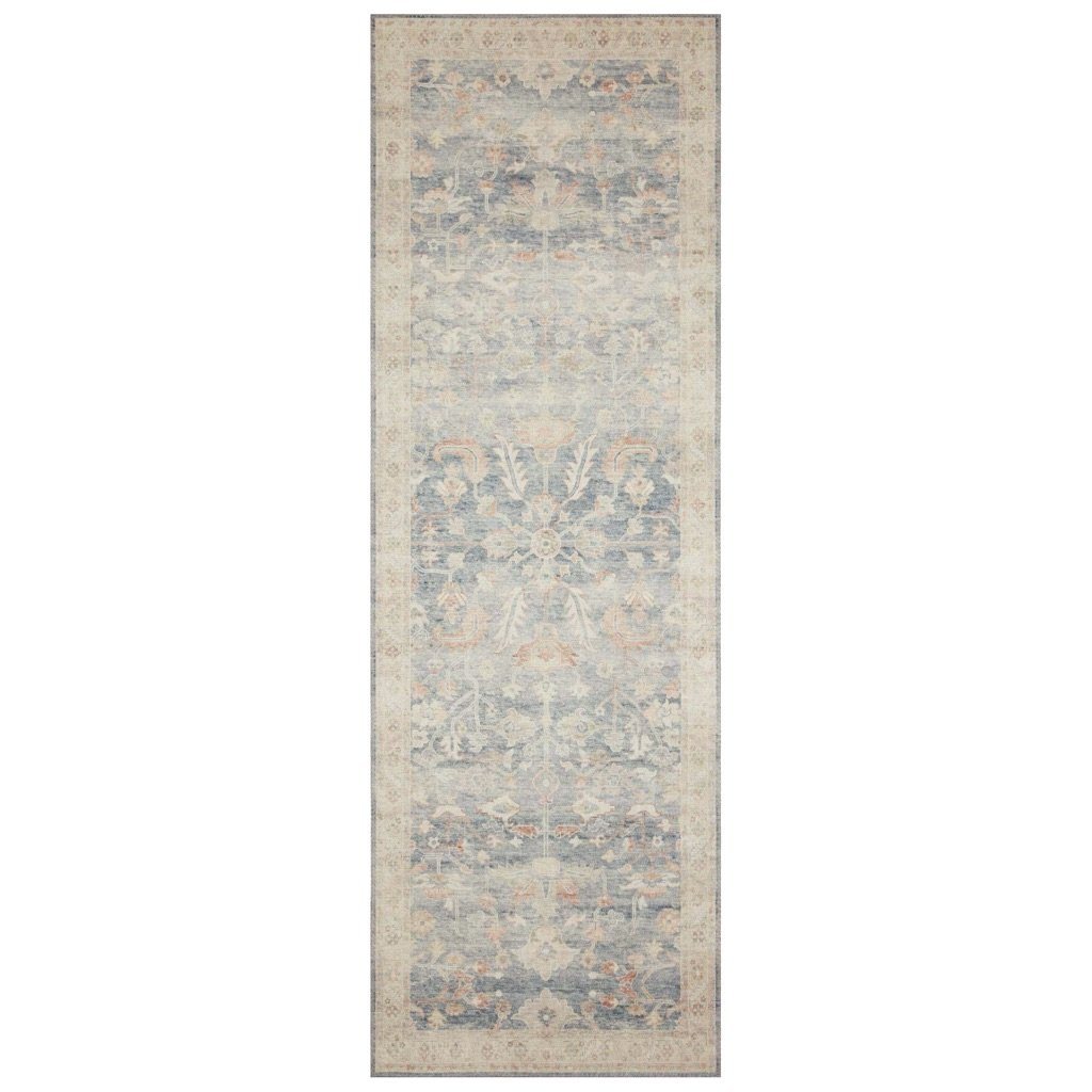 Loloi II Hathaway HTH 02 Distressed Vintage Denim/Multi Polyester Area Rug