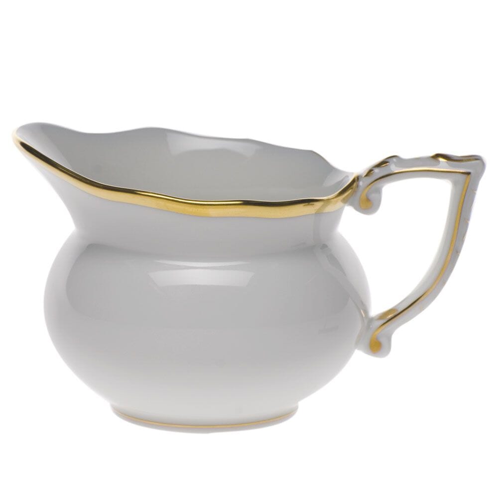 Hand - painted Herend Gwendolyn 7 - ounce Porcelain Creamer with 24K Gold Rim