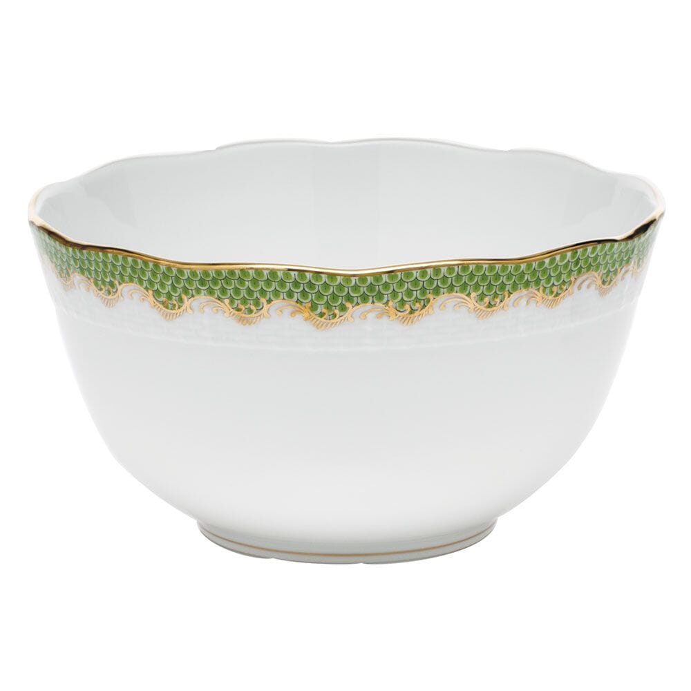 Herend Versatile Round Bowl with Timeless Fish Scale Pattern