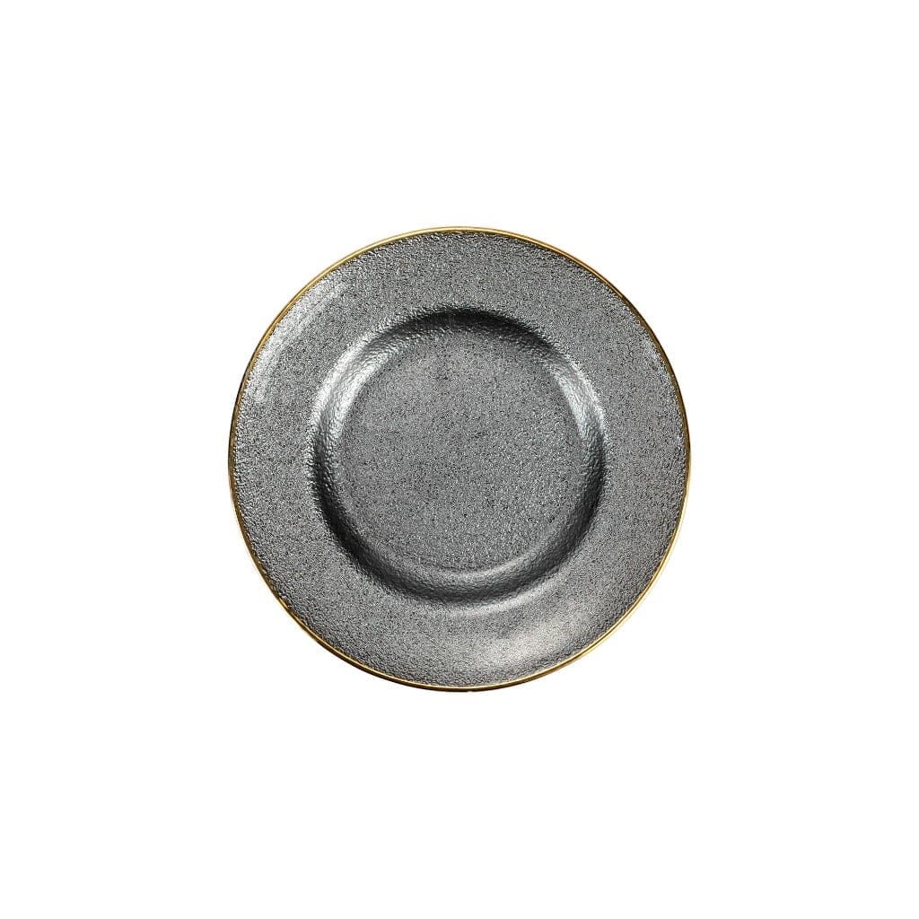 Vietri Elegant Metallic Glass Salad Plate with Gold Rim