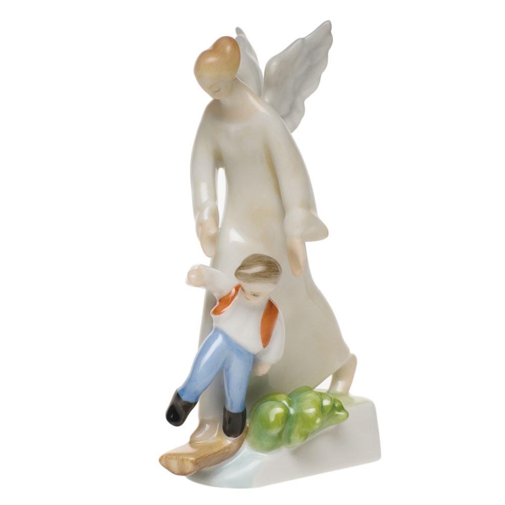 Exquisite Handmade Herend Guardian Angel Porcelain Figurine